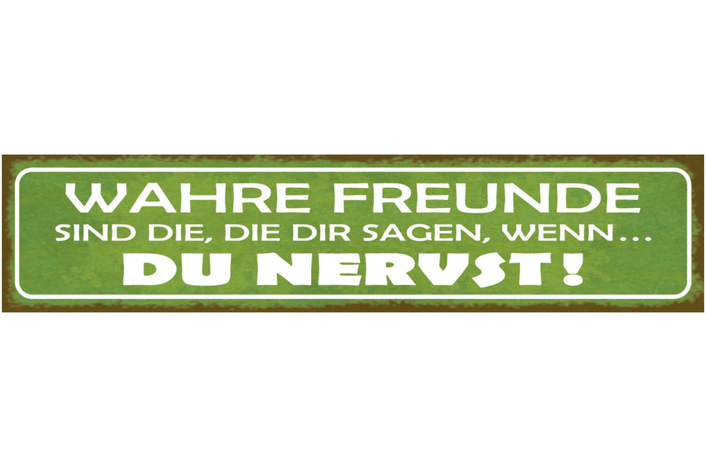 Schild Wahre Freunde Sind Die Die Dir Sagen Wenn Du Nervst 46 x 10 Blech od.Holz
