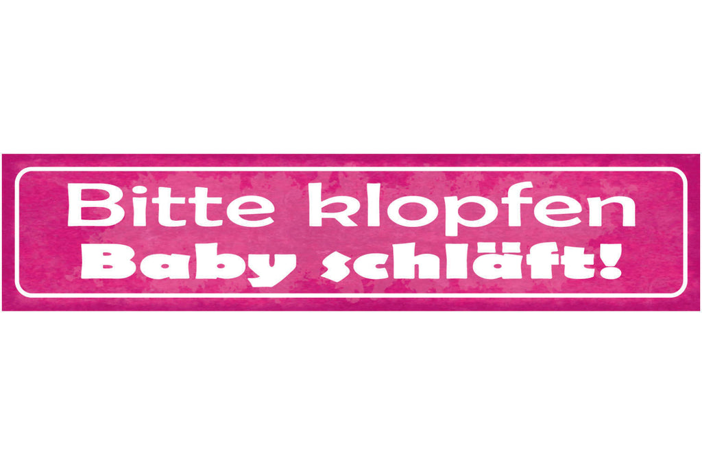 Schild Bitte Klopfen Baby Schläft Kind Mutter Vater Eltern 46 x 10 Blech od.Holz