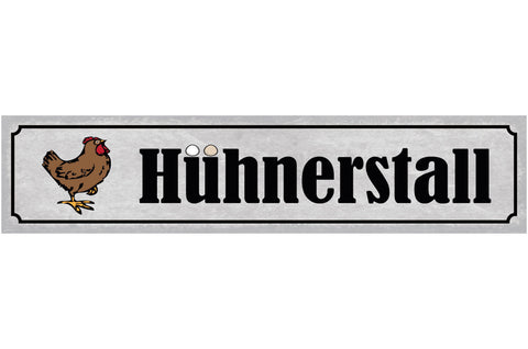 Schild Hühner Stall Huhn Ei Eier Hahn Bauernhof Hendl 46 x 10 Blech od. Holz