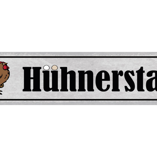 Schild Hühner Stall Huhn Ei Eier Hahn Bauernhof Hendl 46 x 10 Blech od. Holz