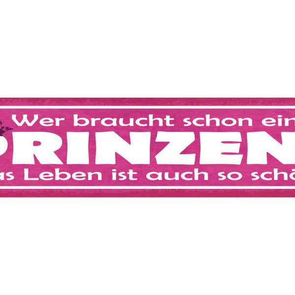 Schild Wer Braucht Schon Einen Prinzen Das Leben Ist Auch So Schön Liebe 46 x 10