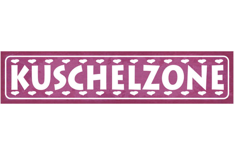 Schild Kuschel Zone Liebe Relaxen Wohlfühlen Ecke Schlafen 46 x 10 Blech od.Holz
