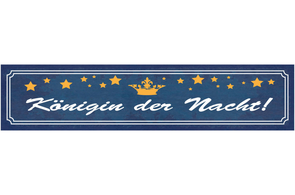 Schild Königin Der Nacht Party Girl Krone Frau Ausgehen 46 x 10 Blech od. Holz