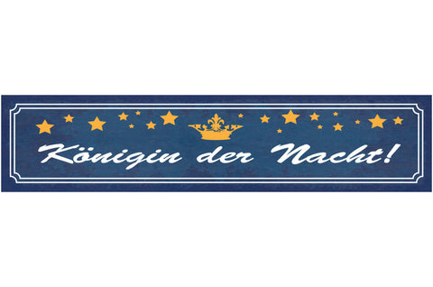Schild Königin Der Nacht Party Girl Krone Frau Ausgehen 46 x 10 Blech od. Holz