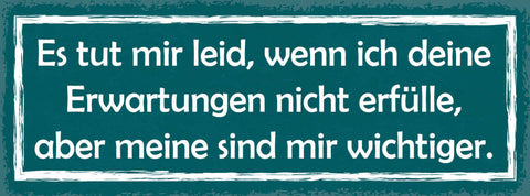Schild Es Tut Mir Leid Wenn Ich Deine Erwartungen Nicht Erfülle Meine Wichtiger