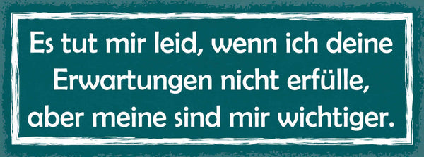 Schild Es Tut Mir Leid Wenn Ich Deine Erwartungen Nicht Erfülle Meine Wichtiger