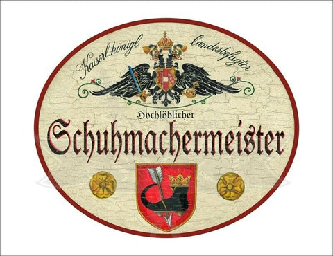 KuK Nostalgie Holzschild - Landesbefugter Hochlöblicher Schuhmachermeister TH