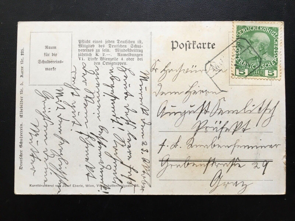 Deutscher Schulverein - Aussig - Stadt Kirche - Künstlerkarte 16000 TH