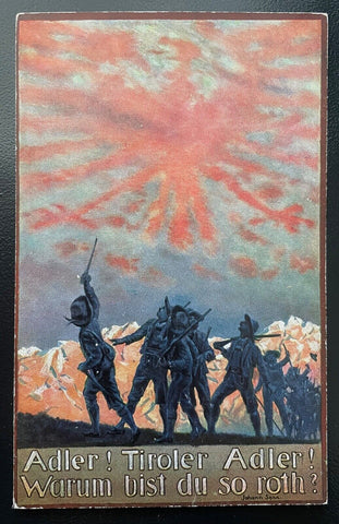 Tirol Roter Adler Wappen Soldaten Uniform Gewehr Gebirge Militär Krieg 410057
