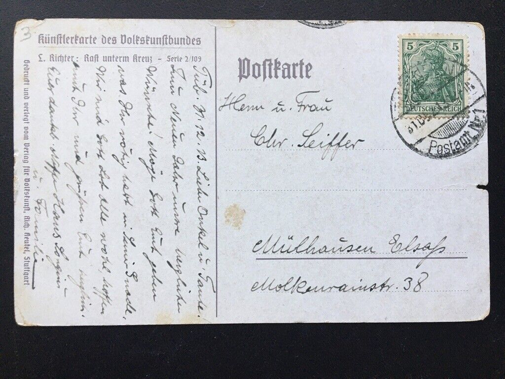 Rast unterm Kreuz (L.Richter) - Künstlerkarte 400349 TH
