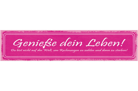 Schild Genieße Dein Leben Bist Nicht Auf Der Welt Rechnung Zu Bezahlen Sterben