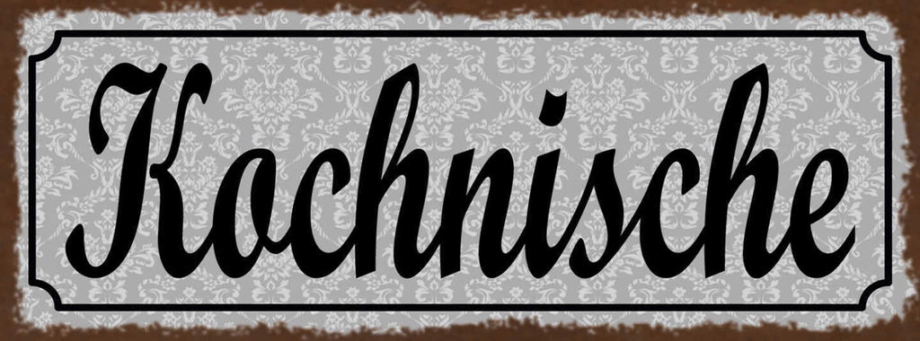 Schild Kochnische Küche Kochen Wohnung Haus Essen Koch 27x10 Blech od.Holz