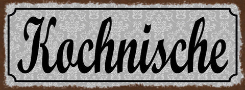 Schild Kochnische Küche Kochen Wohnung Haus Essen Koch 27x10 Blech od.Holz