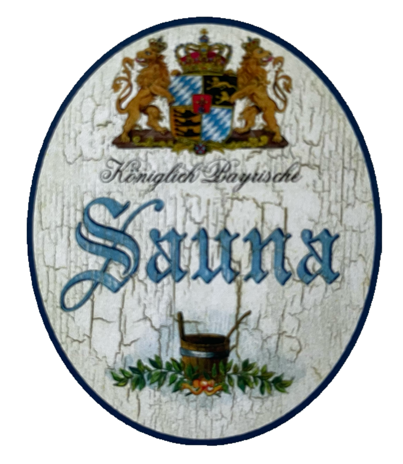 Nostalgie Holzschild Bayern Königlich Bayerische Sauna Wellness Schwitzen Schild