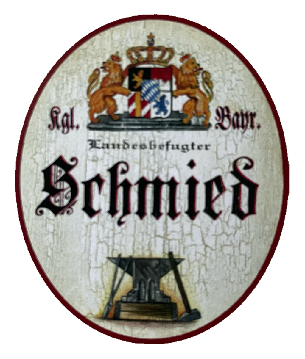 Nostalgie Holzschild Bayern Königlich Bayerischer Landesbefugter Schmied Schild