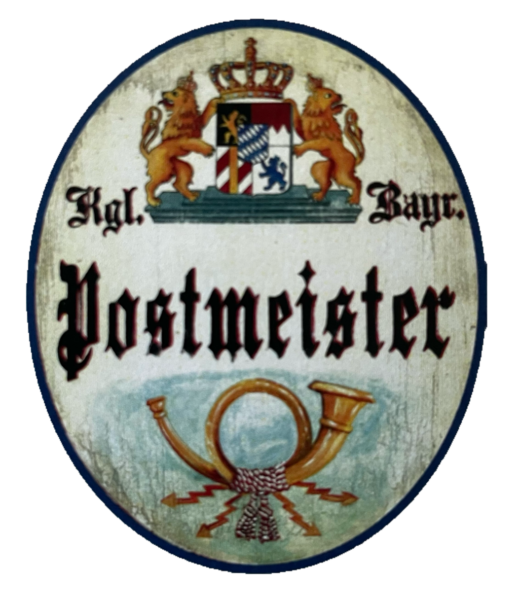 Nostalgie Holzschild Bayern Königlich Bayerischer Postmeister Brief Post Schild