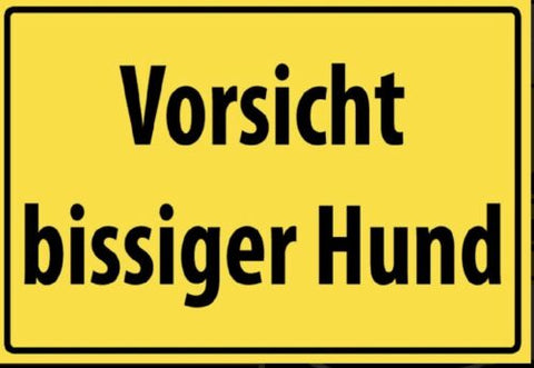 Schild Vorsicht bissiger Hund Hinweis Hunde   12x18/20x30/30x40 Blech oder Holz