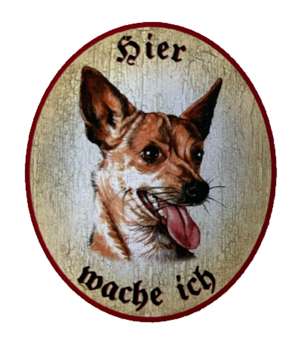 KuK Nostalgie Holzschild "Hier wache ich" Chihuahua Hund