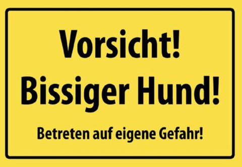 Schild vorsicht bissiger Hund 12x18/20x30/30x40 Blech oder Holz