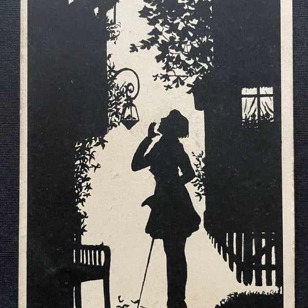Zum Stelldichein Scherenschnitt Silhouette Paar Frau Mann Fenster Liebe 400462TH
