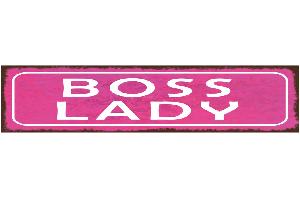 Schild Boss Lady Chefin Frau Dame Arbeit Firma 46 x 10 Blech od. Holz