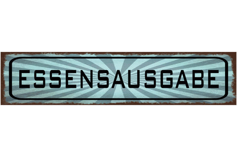 Schild Essensausgabe Küche Restaurant Cafeteria Essen 46 x 10 Blech od. Holz