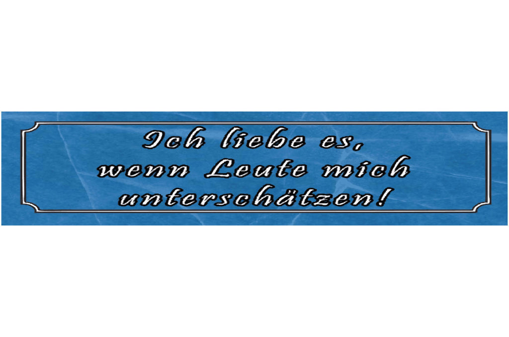 Schild Leute Unterschätzen Selbstvertrauen Können Wissen 46 x 10 Blech od. Holz