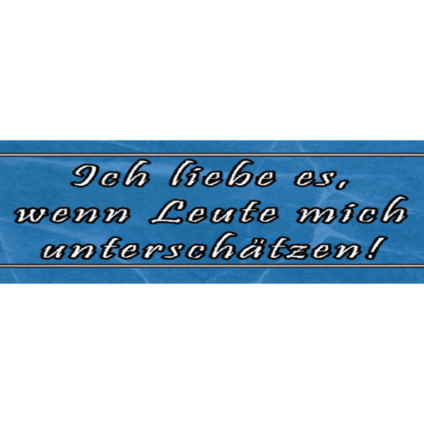 Schild Leute Unterschätzen Selbstvertrauen Können Wissen 46 x 10 Blech od. Holz