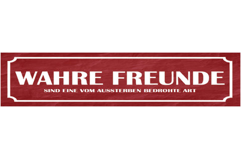 Schild Wahre Freunde Echte Selten Ausssterben Seltenheit 46 x 10 Blech od. Holz