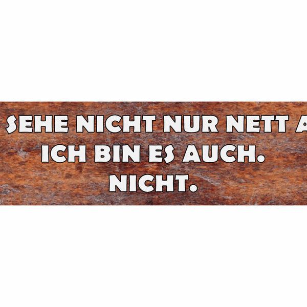 Schild Nett Aussehen Freundlich Zuvorkommend  Hilfsbereit 46 x 10 Blech od. Holz