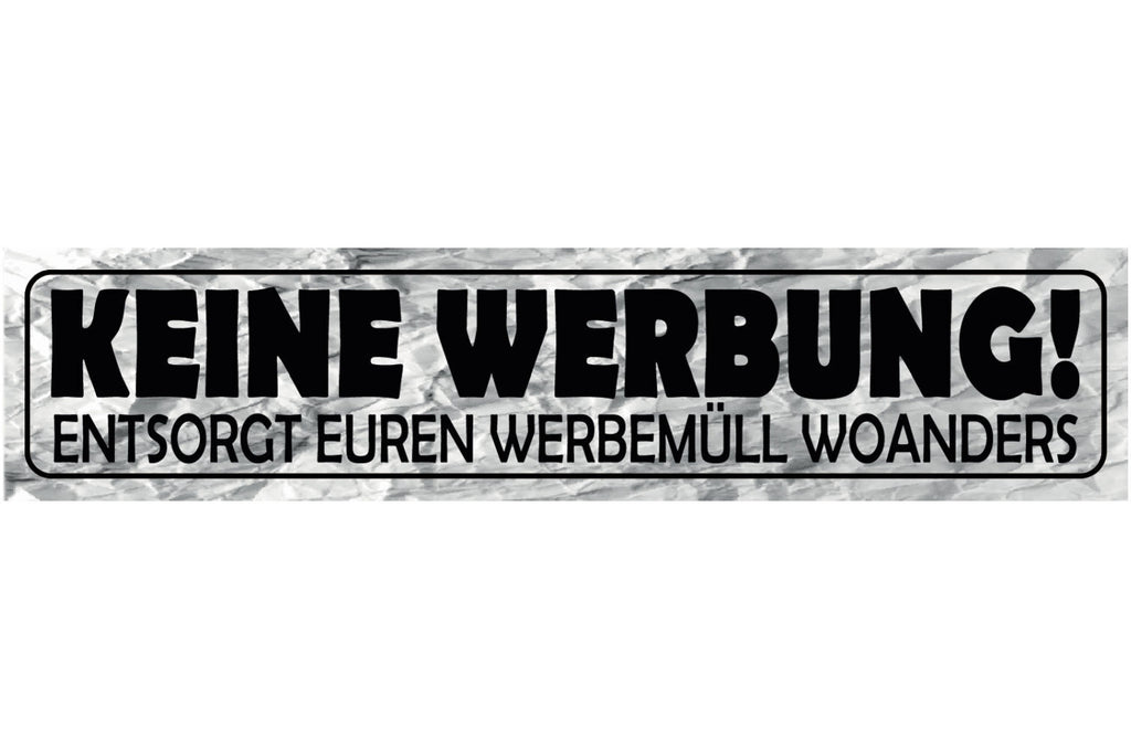 Schild Keine Werbung Prospekt Postkasten Flugblatt Müll 46 x 10 Blech od. Holz