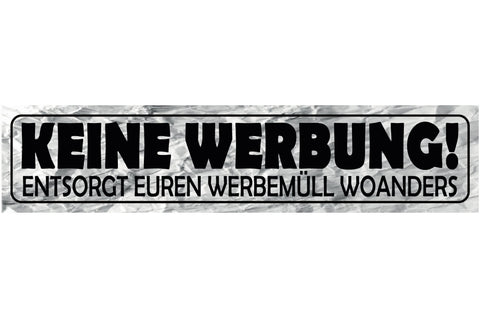 Schild Keine Werbung Prospekt Postkasten Flugblatt Müll 46 x 10 Blech od. Holz