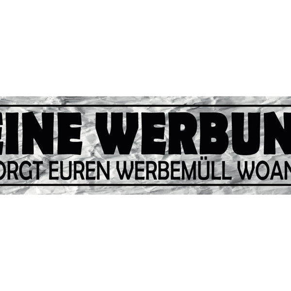 Schild Keine Werbung Prospekt Postkasten Flugblatt Müll 46 x 10 Blech od. Holz