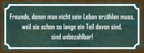 Schild Freunde Denen Man Nicht Leben Erzählen Muss Lange Teil Davon Unbezahlbar