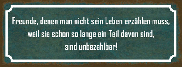 Schild Freunde Denen Man Nicht Leben Erzählen Muss Lange Teil Davon Unbezahlbar