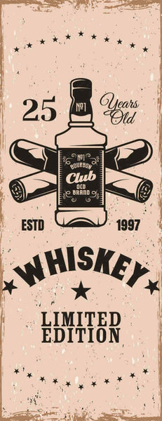 Schild Whiskey Limited Edition 25 Years Old Whisky Alkohol 27x10 Blech od.Holz