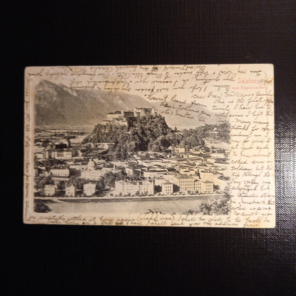 Salzburg, Festung u.Untersberg vom Kapuzinerberg 430071 gr