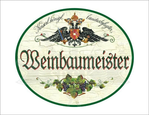 KuK Nostalgie Holzschild - Landesbefugter Weinbaumeister - Weinreben TH