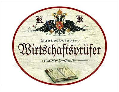 KuK Nostalgie Holzschild - Landesbefugter Wirtschaftsprüfer - Buch TH