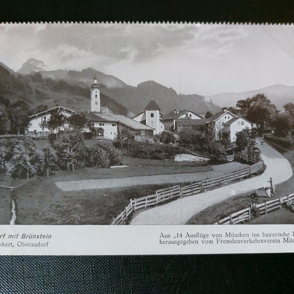 Oberaudorf mit Brünstein Kirche Dorf Alm 402528 WM G