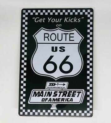 Nostalgie Retro Blech Schild Get Your Kicks on ROUTE 66 30x20cm 50095