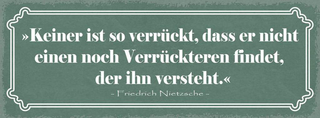 Schild Keiner Ist So Verrückt Dass Er Nicht Noch Einen Verrückteren Findet 27x10