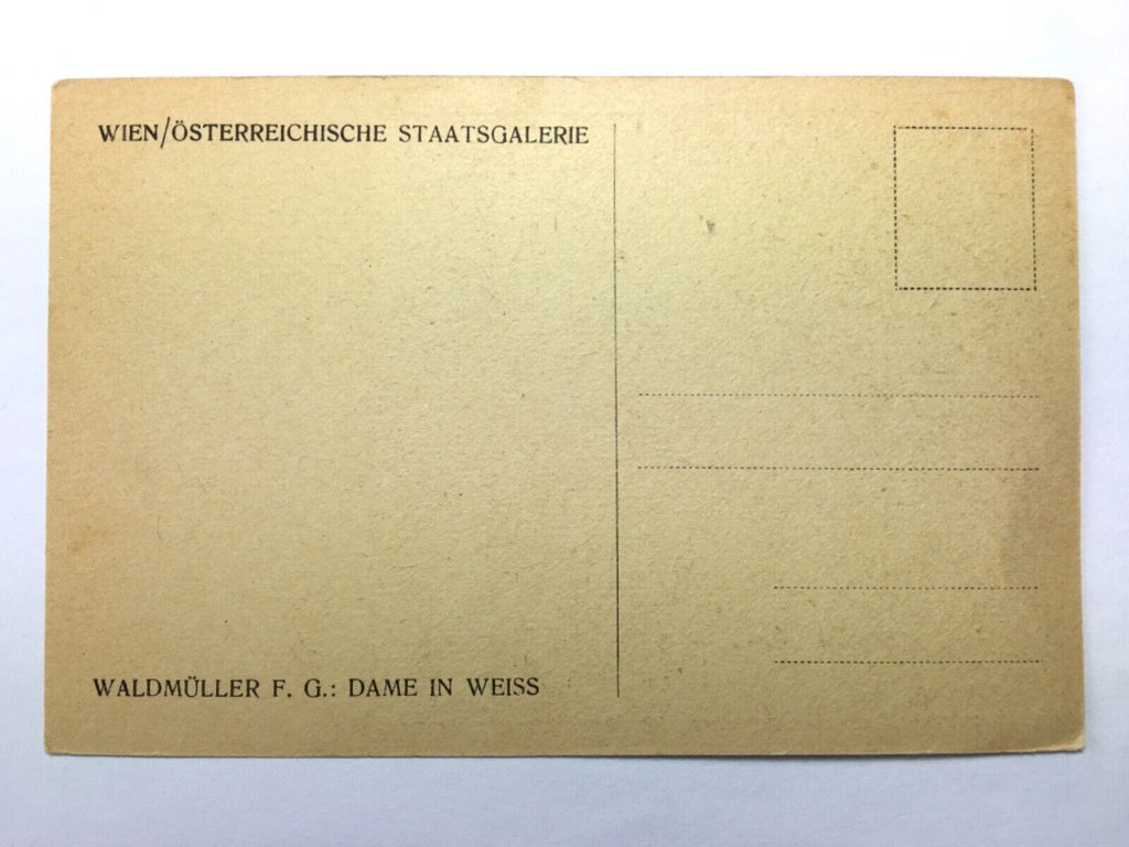 Dame in Weiss (Waldmüller F.) - Künstlerkarte 20367 TH