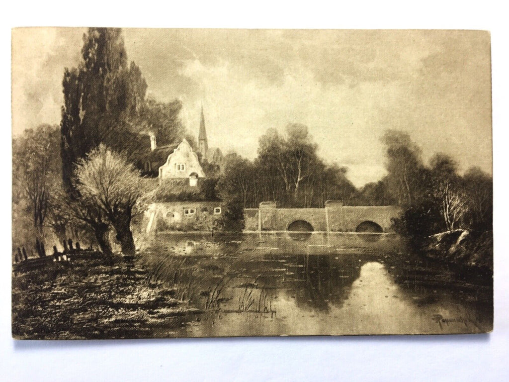 Haus am Fluss - Landschaft - Künstlerkarte 30093 TH