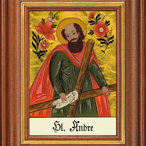 Hinterglasbild - Heiliger Andre - Patronatsbild Taufe Namenspatron 12,7x16 TH