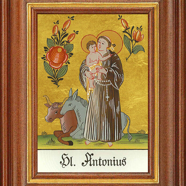 Hinterglasbild - Heiliger Antonius - Patronatsbild Taufe Namenspatron 12,7x16 TH