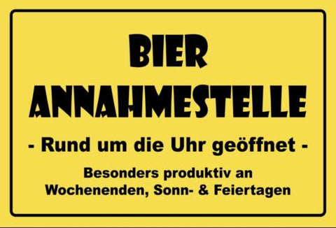 Schild Bier Annahmestelle Bar Pub Gastro 12x18 / 20x30 / 30x40 Blech od. Holz