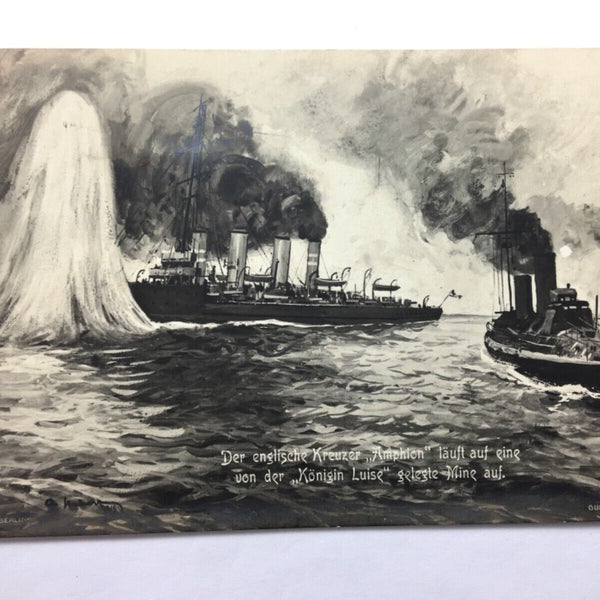 Engl. Kreuzer “Amphion” läuft auf Mine von “Königin Luise” auf 30174 TH