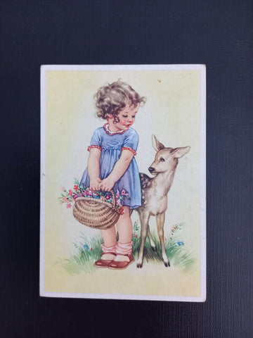 Plauen, Mädchen m.Reh 401170 gr A