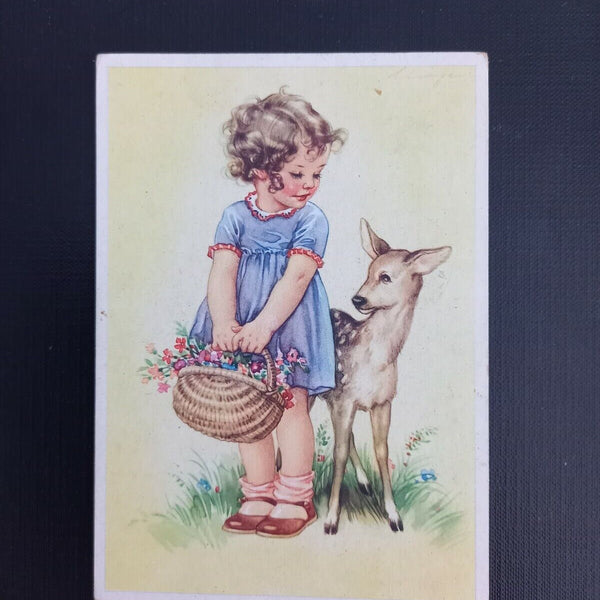Plauen, Mädchen m.Reh 401170 gr A